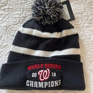 NWT Washington Nationals 2019 World Series Champs Beanie/Pom Hat. One size.
